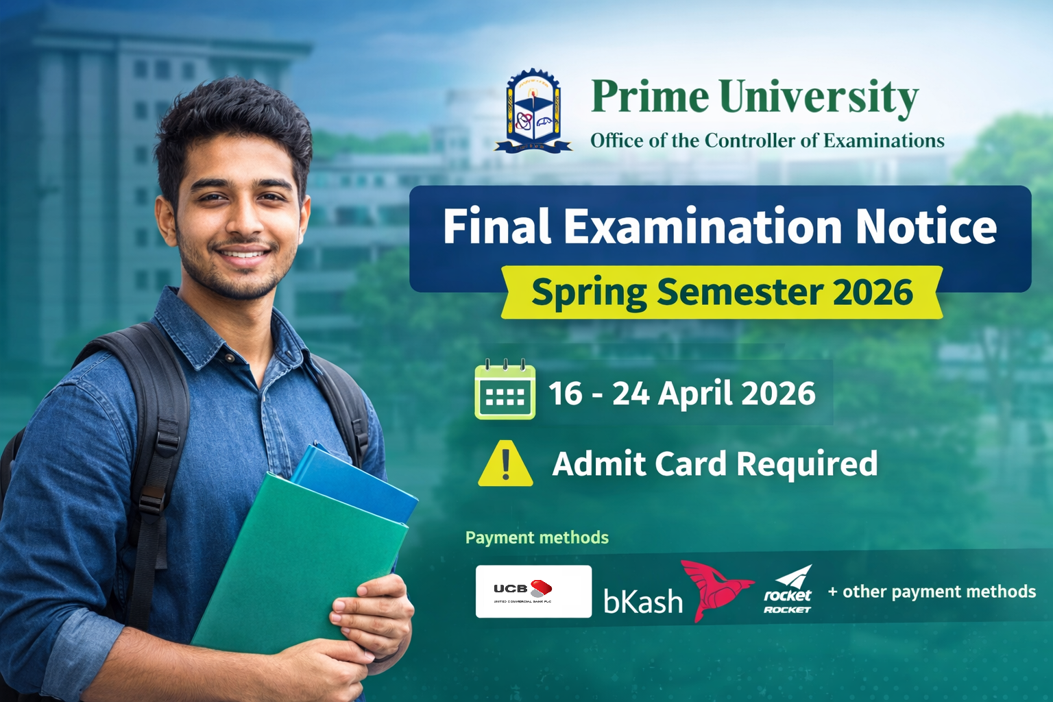Final Examination Notice – Spring Semester 2026